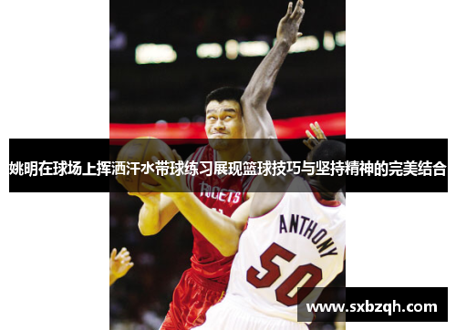 姚明在球场上挥洒汗水带球练习展现篮球技巧与坚持精神的完美结合